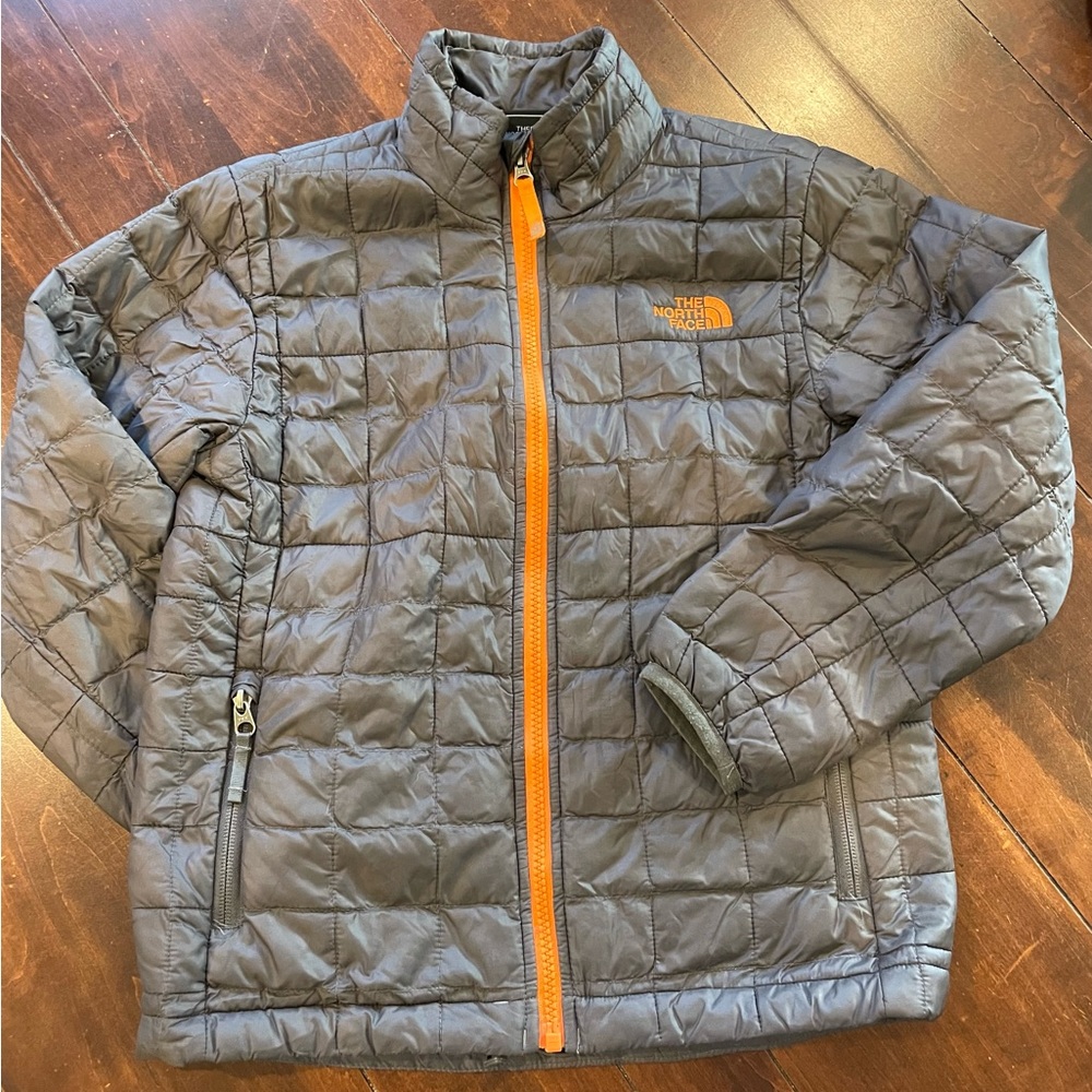 The North Face Gray Jacket with Orange Accents
